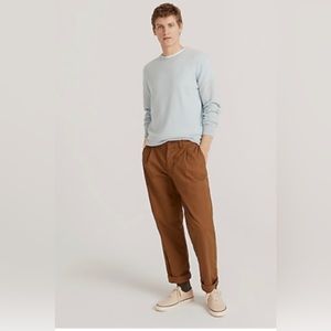 J. Crew Classic Relaxed fit pleated chino pant BE612 Rich Coffee 33 x 32